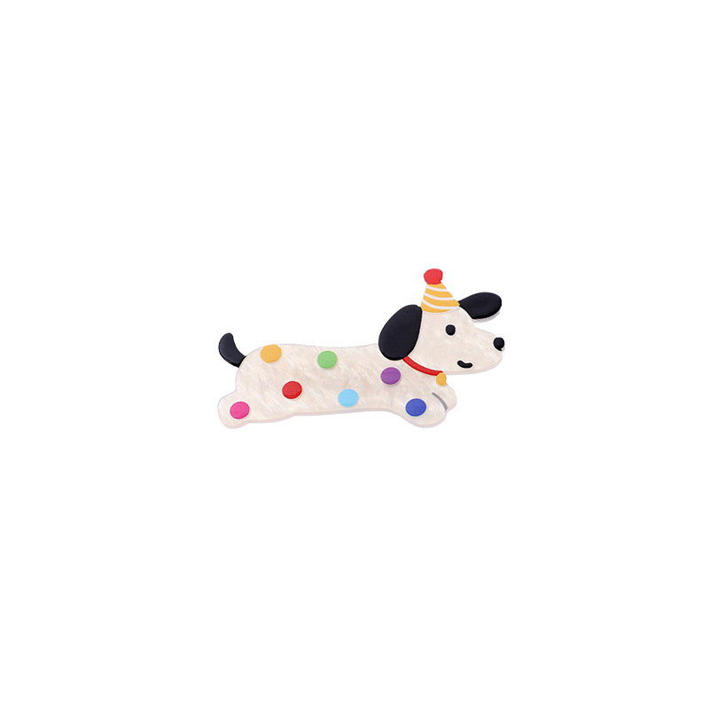 Cumpleaños perrito clips acrílico niñas lindas clip de cabello frontal lateral clip de cabello fruncado clips tocado infantil