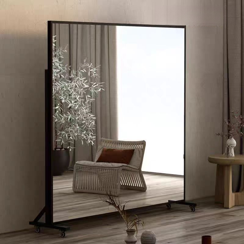 Full-Length Floor Mirror, Movable Dance Mirror, Gym Yoga Room Large Mirror, Home Dance Mirror with Wheels Full-Length Floor Mirror, Movable Dance Mirror, Gym Yoga Room Large Mirror, Home Dance Mirror with Wheels