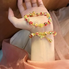 足银9999十二花神镂空珠手链女国风新中式纯银手饰女友节日送礼