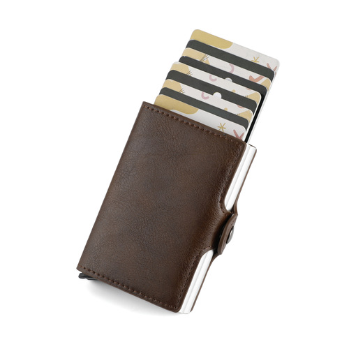  new supply of men's RFID aluminum alloy card holder, double card box metal card holder wallet