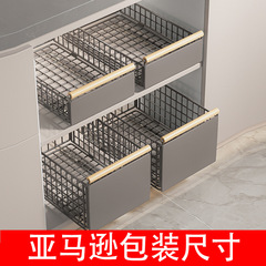 台所の下の水槽の棚は多機能の収納棚を引っ張ることができます。穴を開けないでください。