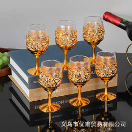 高档金属玻璃酒杯白酒杯创意水晶杯烈酒杯一口杯家用酒具套装批发