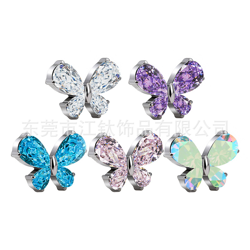 Pointed titanium steel lip stud product view
