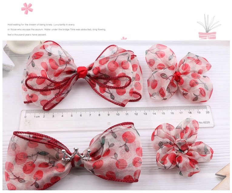5g Weight Hair Clip Hair Accessories Type 1 Piece Quantity Daily Occasion Sweet Cherry Bow Knot Synthetic Yarn Handmade Hair Clip 1 Piece