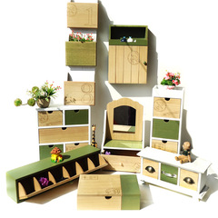 Entrance Hall Key Box Home Desk Wooden Ornament Wooden Craft Kitchen Decoration Ornament Storage Box