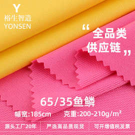 65/35涤棉鱼鳞面料 CVC卫衣毛圈布料小卫衣 TC卫衣打底衫针织面料
