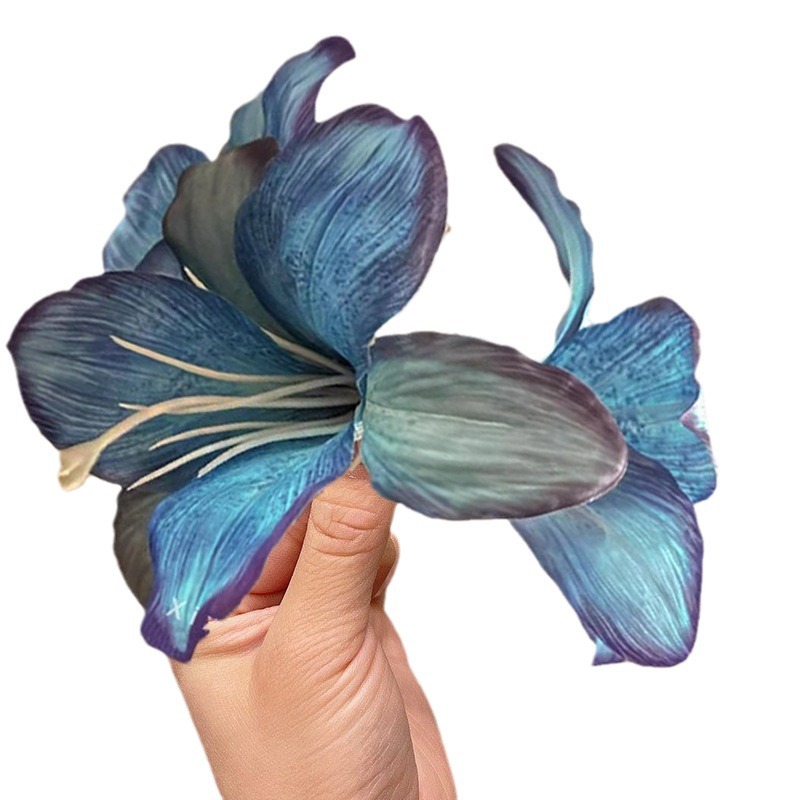 Pince à cheveux haut de gamme en forme de requin avec fleur de lys tridimensionnelle de style Lad, sensation atmosphérique, cheveux et_voghion.com