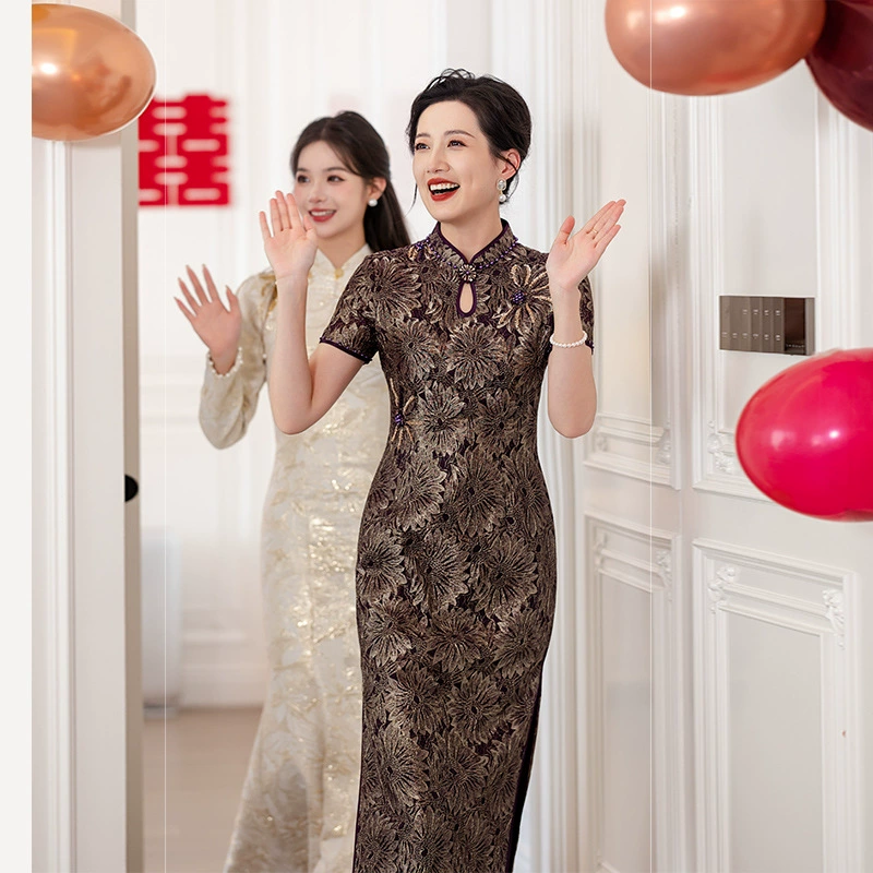 Мама свадебное платье молодой чонсам свадебный костюм свекрови 2025 новое платье обычно можно носить