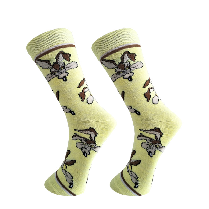 2025d 2025d New Cartoon Men's Mid-Calf Personality Bunny Sports Socks Straight_voghion.com
