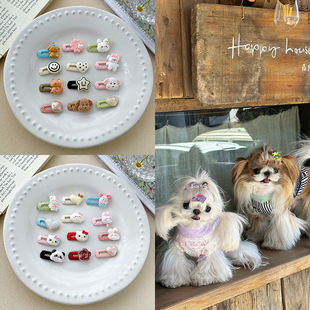 Dog Hair Clips, Pet Hair Accessories, Puppy Nose Bridge Clips, Maltese Bichon Teddy Cat Headwear