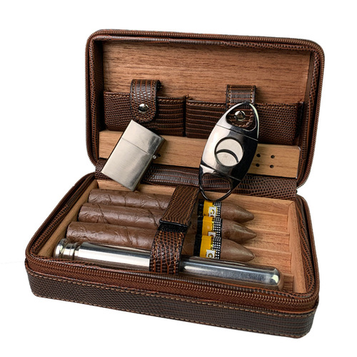 Cigar sleeve portable cigar box cigar humidifier box cedar wood cigar zipper bag