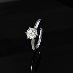 Shipei Jewelry Foreign Trade Hot S925 Sterling Silver 1 karat 6.5mm White G Color Round High Carbon Diamond Ring Female 5-9.5