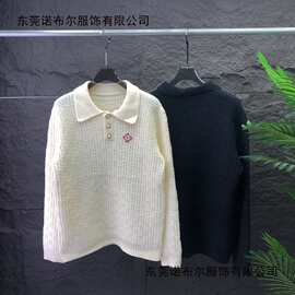 欧美潮流男女秋冬新款Ma polo领休闲针织长袖 平替现货跨境欧货无