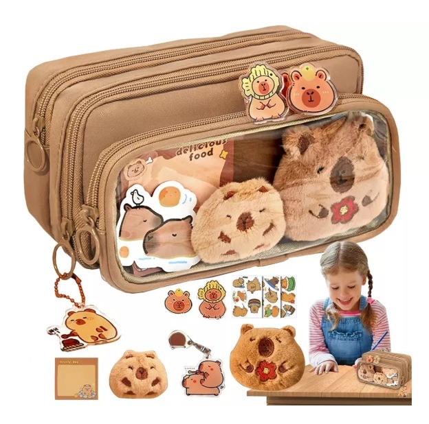 DIY bolsas de bolígrafo desmontables bolsas de bolígrafo transparentes antisucio bolsas de papelería de diez capas de gran capacidad para estudiantes