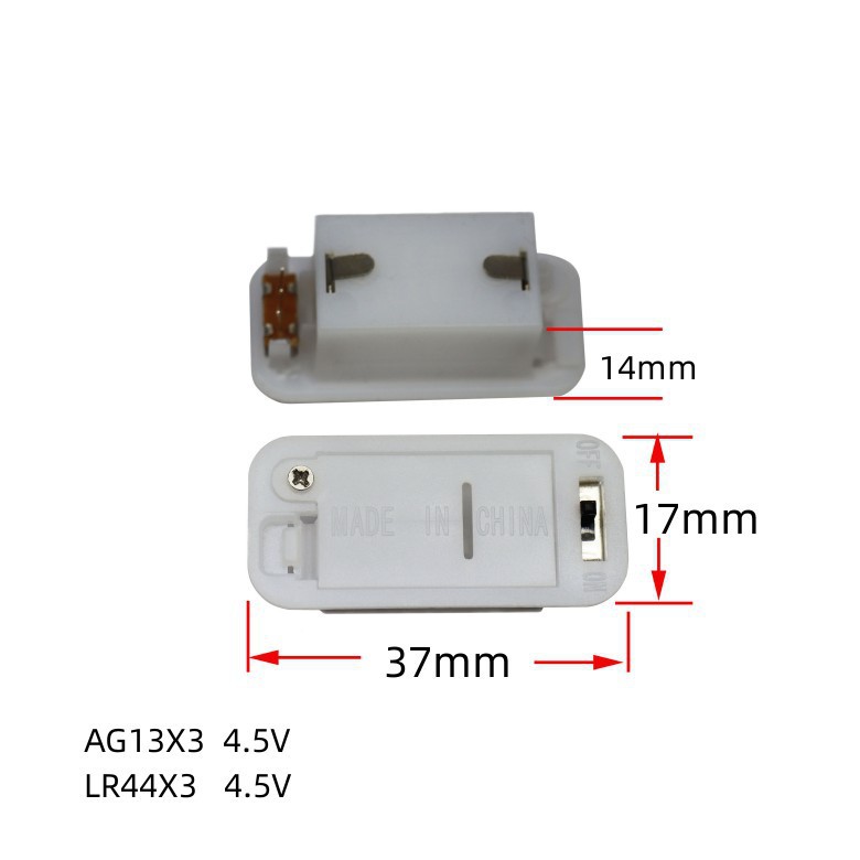 3AG13纽扣锂电池开关盒4.5V弹片螺丝环保电源电瓶出口电池仓