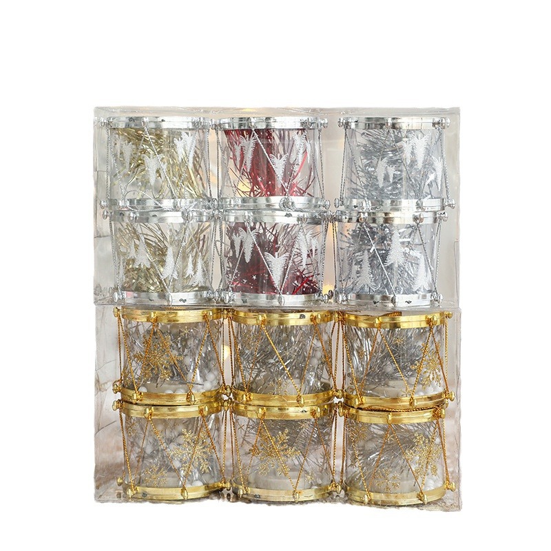 Hong Kong Heng Navidad tambor decoración suministros plástico tambor Navidad colgante Navidad regalo lugar diseño props