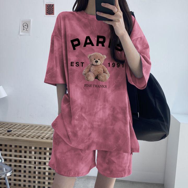 Japanese-Style Cute Girl Internet Celebrity Sportswear Set for Women, Summer Round-Neck College Style Casual Short-Sleeve Top and Shorts Two-Piece Set Japanese-Style Cute Girl Internet Celebrity Sportswear Set for Women, Summer Round-Neck College Style Casual Short-Sleeve Top and Shorts Two-Piece Set
