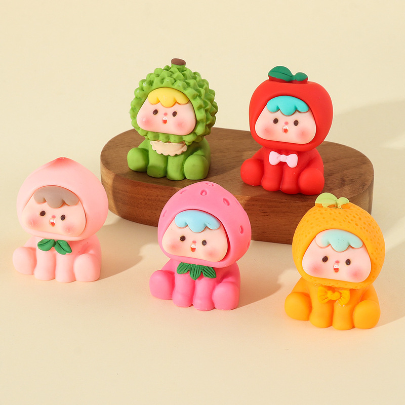 Frosted Solid Color Luminous Fruit Second Generation DIY Cute Student Reward Desktop Car Ornaments Blind Bag