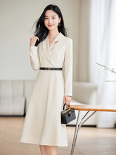 西装连衣裙女春秋长袖正式场合气质职业气质感教师演讲主持人正装