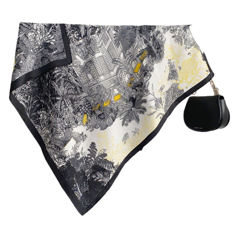 Alto grado 90 impreso bufanda cuadrada grande chal de mujer nueva bufanda cuadrada de seda artificial elegante regalo de bufanda de mamá del todo partido