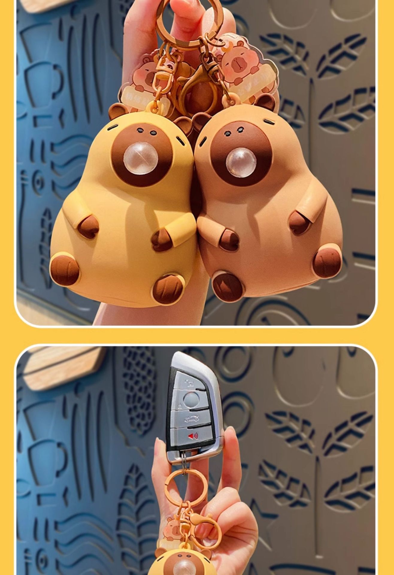 Capybara Plush Keychain With Bubble Blowing Stress Relief Feature_voghion.com