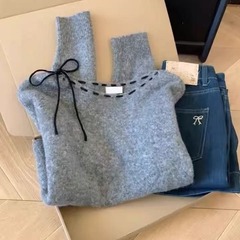 广州十三行高货爆款~软糯毛衣女2025早秋新款甜美修身针织衫上衣