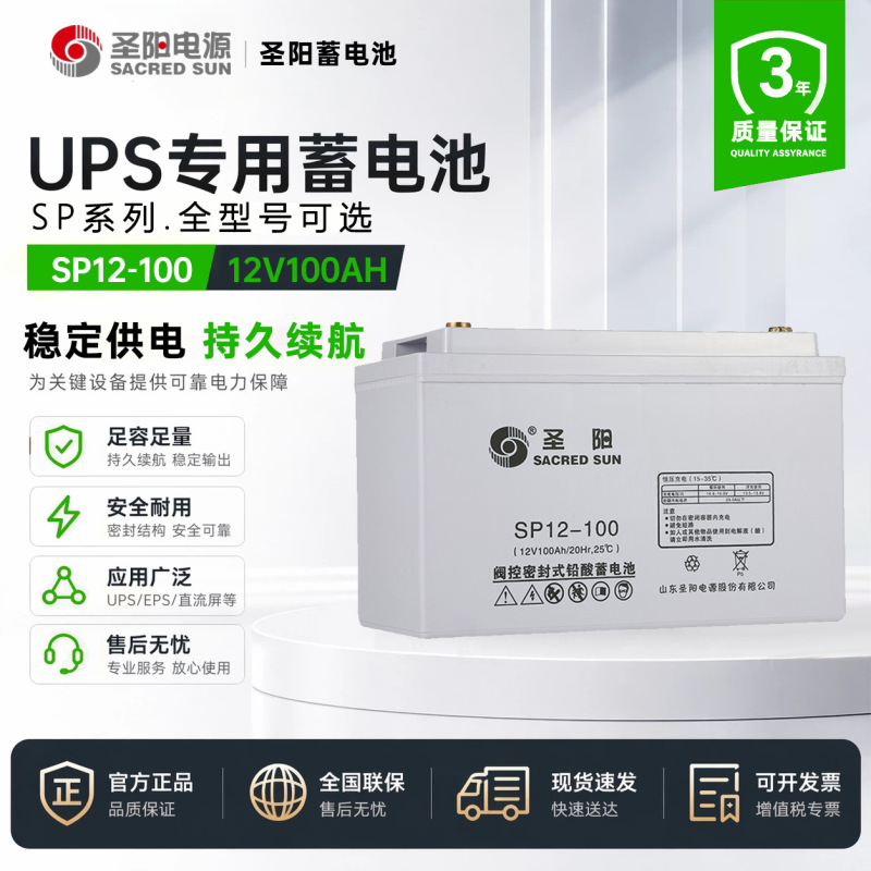 Shengyang Sp12-100 Valve-Regulated Sealed Lead-Acid Battery 24 38 65 120 200 12V100Ah Fr