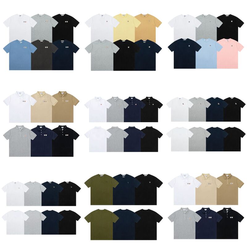 MAISON KITSUME Crewneck Short Sleeve Classic POIO Shirt Small Fox Head Embroidered Cotton T Zhao Silu Same Style