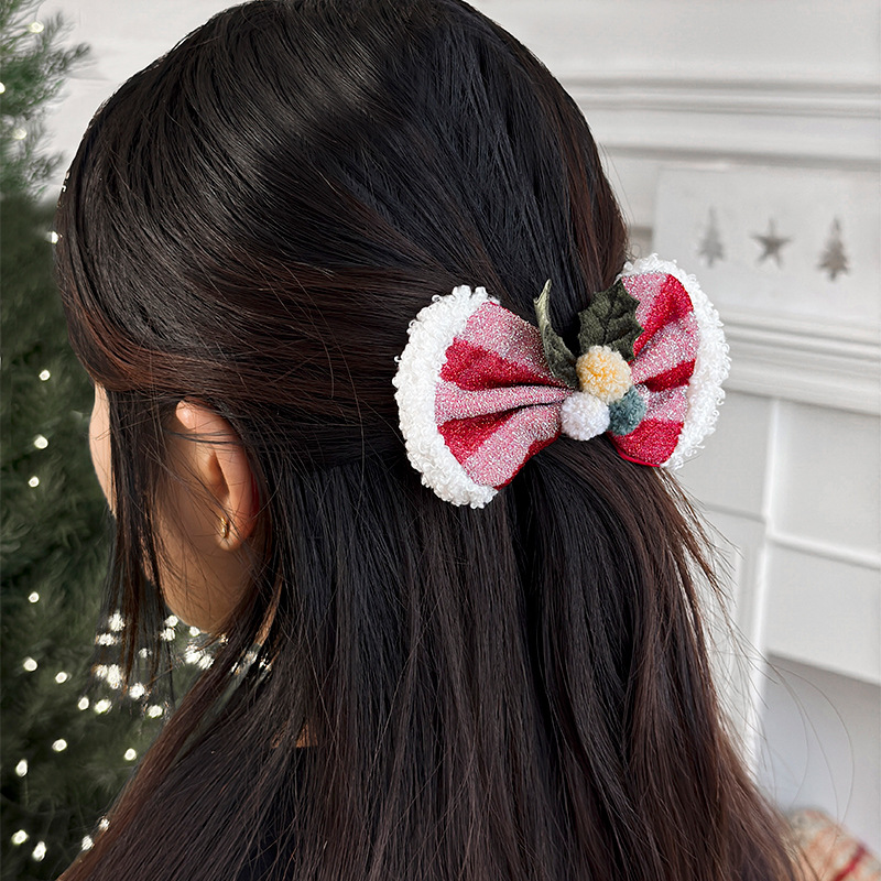 Joyas para la cabeza de Navidad arco clip de pelo sombrero clip de malla roja cuerno de ciervo para adultos pequeños regalos clip de pelo adornamiento para el pelo