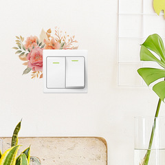 新款fun-kg30綠植花朵葉子組合開關貼臥室客廳家居裝飾牆貼紙