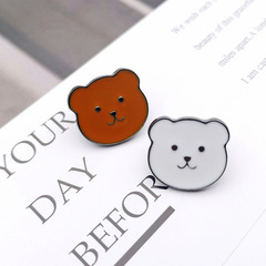 小熊情侶閨蜜徽章日系卡通可愛熊頭胸針動物勳章男女衣服包包配飾