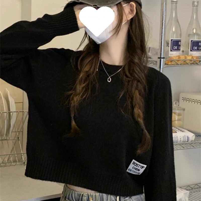 初蕴秋冬季短款小个子内搭毛衣女宽松时尚新款百搭针织打底衫上衣