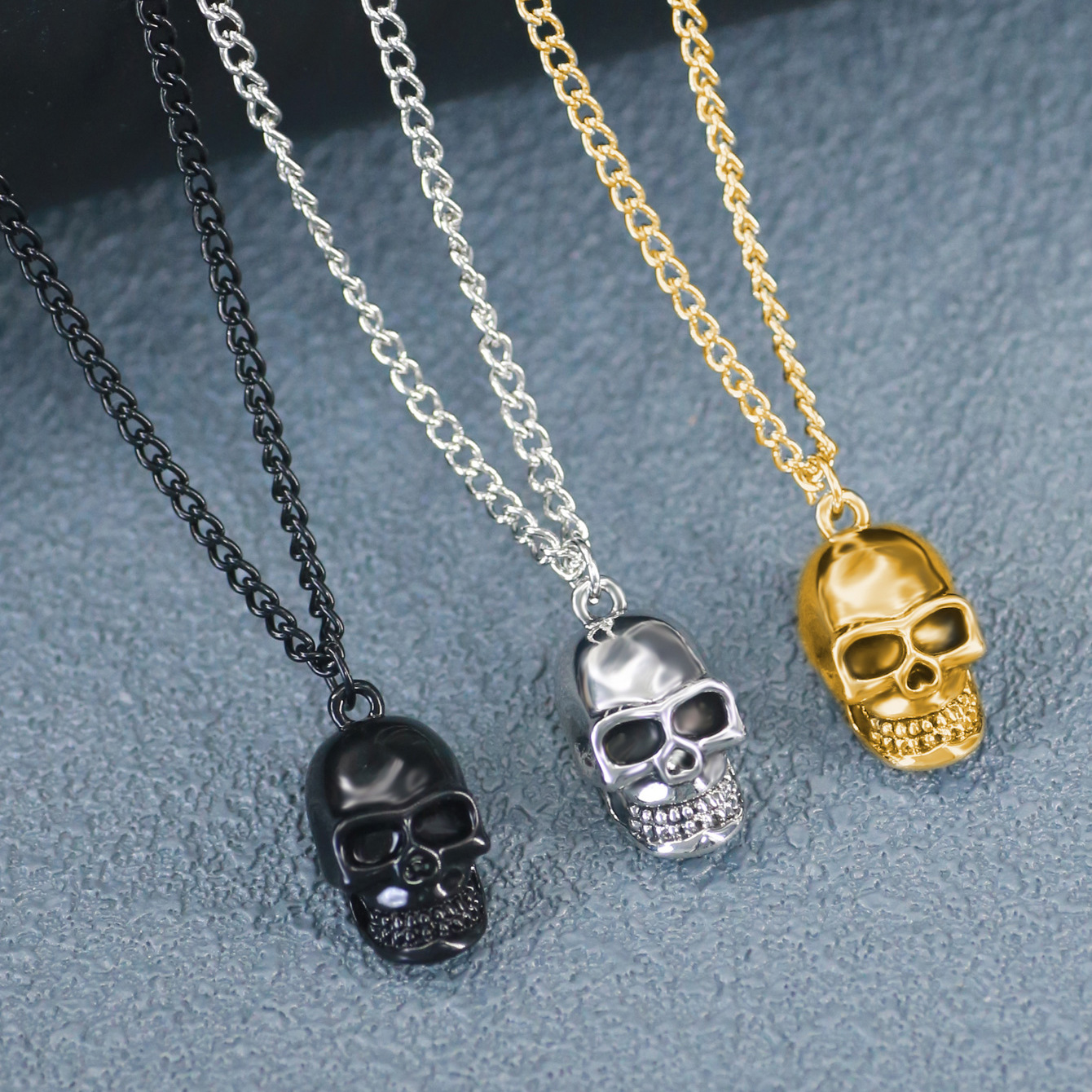 Collar de calavera para hombre, diseño avanzado, moda hip hop europea y americana