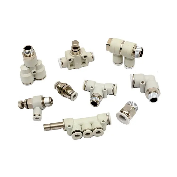 PU PV PE 蓝色 红色 白色 黑色 塑料推入式快速气动接头 空气软管