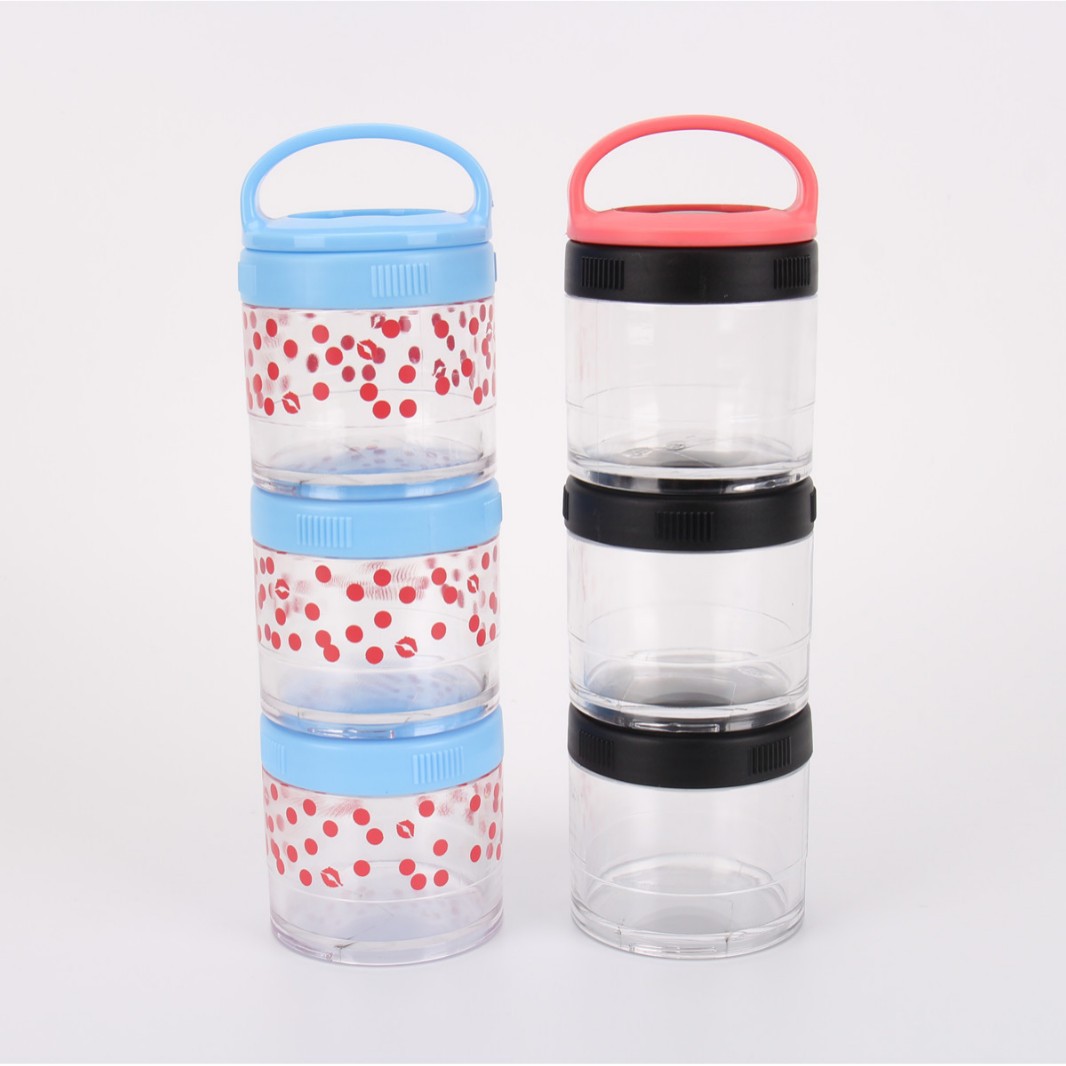 零食蛋白粉中号组合罐 食品级塑料 便携药盒