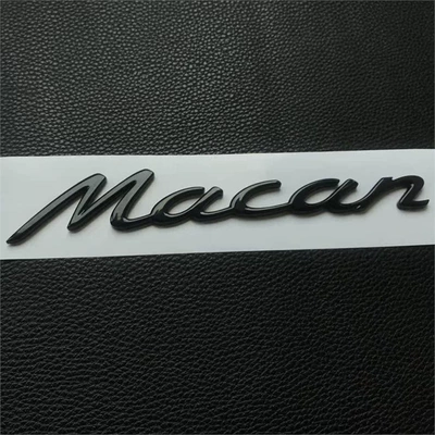 Car logo lettering modification, black lettering for - standard-macan
