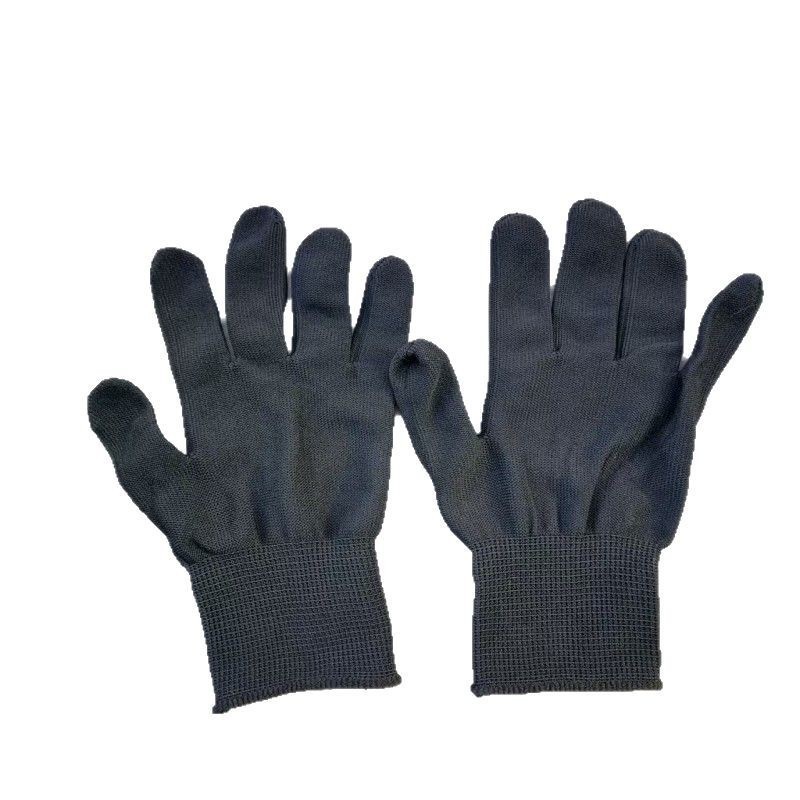 Black thin nylon gloves labor protection factory dust-free workshop outdoor mountain climbing training cospla play gloves