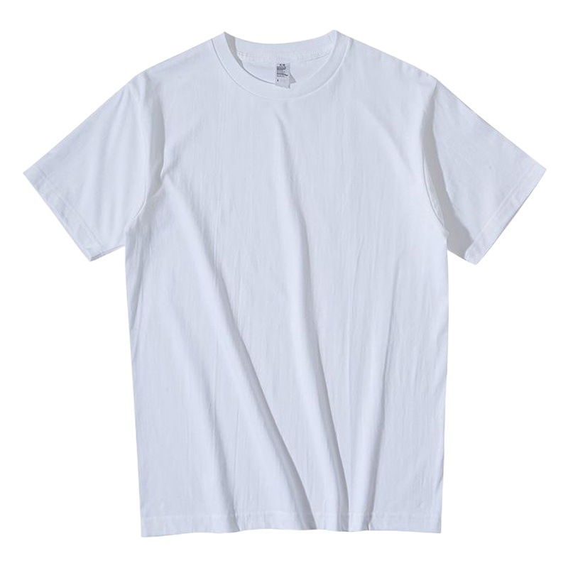 Pesado color sólido opaco 250g algodón cuello redondo manga corta Camiseta gruesa camisa de fondo blanco puro camiseta hombres y mujeres camiseta superior