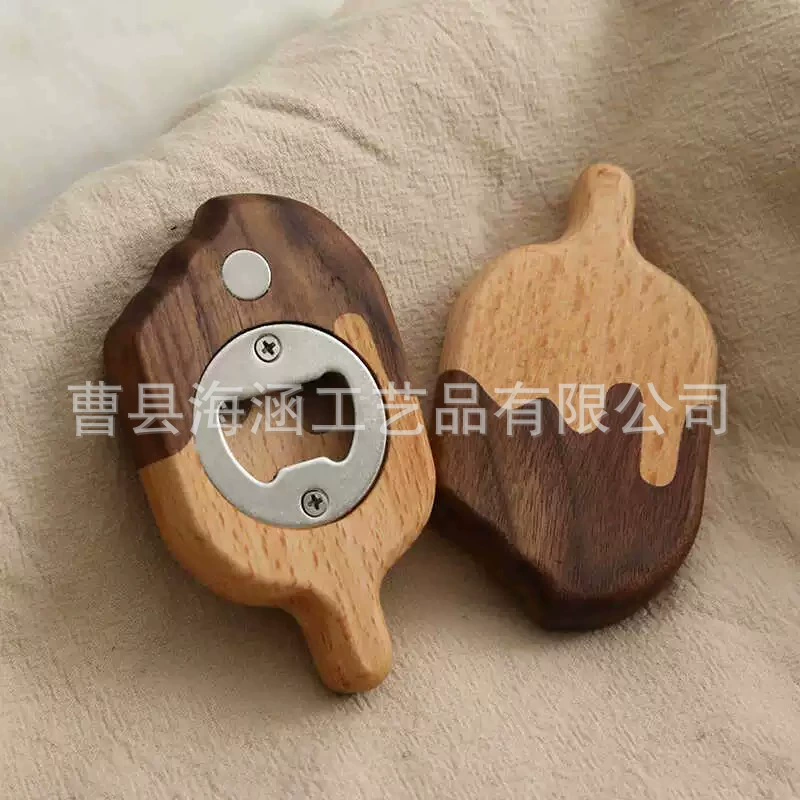 Открывалка для бутылок наклейка на холодильник с магнитным притяжением индивидуальность креативный цельный деревянный мороженое открывалка для холодильника украшения отвертка для бутылок пива