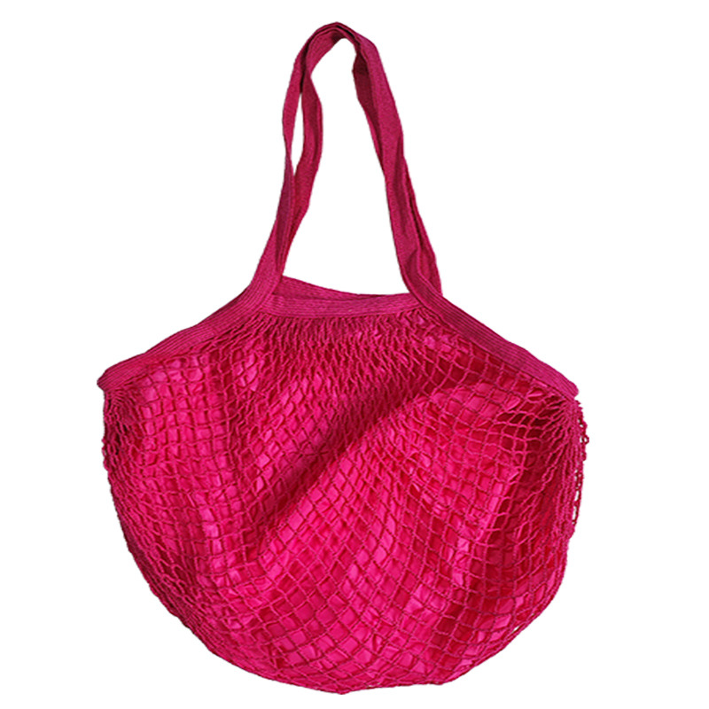Bolsa de malla de algodón portátil al por mayor Bolsa de compras Supermercado Bolsa de malla de verduras y frutas Bolsa de compras Bolsa tejida hueca