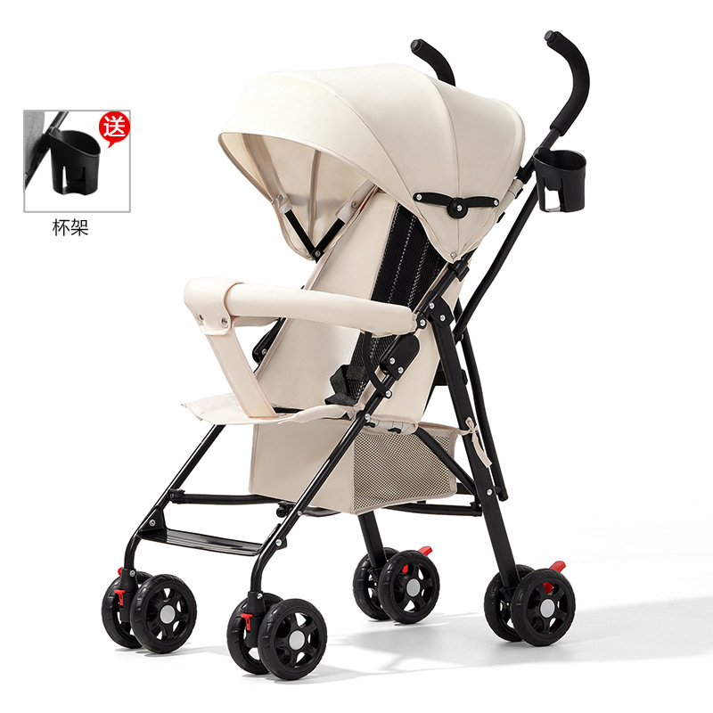 Carrinche de bebé ligero y plegable simple para sentarse y acostarse, viaje de verano para niños pequeños, carro de mano para niños pequeños