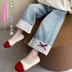 女童牛仔裤春秋款宝宝直筒宽松外穿长裤儿童洋气时髦韩版阔腿裤潮
