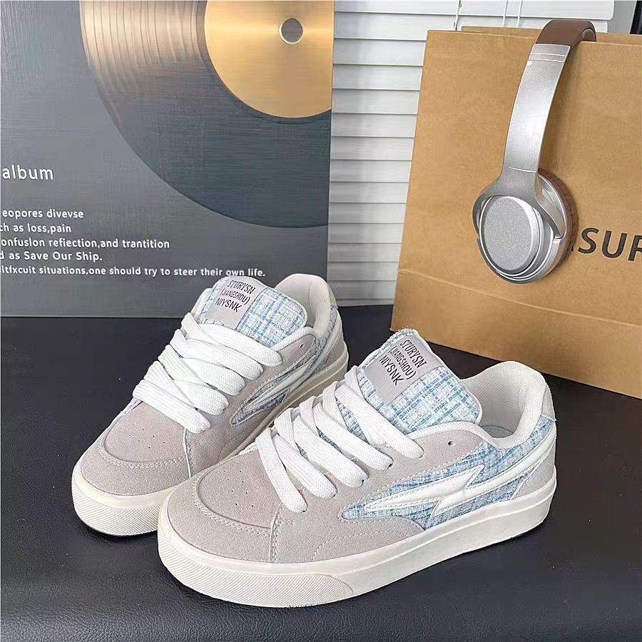 Zapatos japoneses originales de alto valor azul retro zapatos de skate de altura baja para mujeres ins versátiles zapatos azules casuales altos image 1