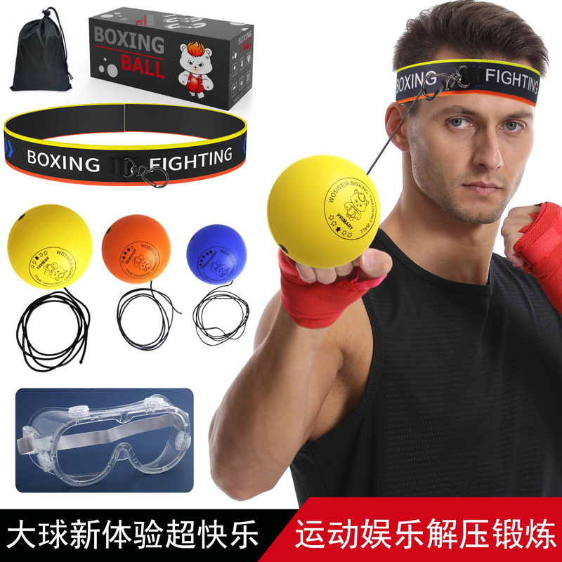 Head-mounted boxing speed ball reaction ball magic ball home training fight children decompression ball smooth PU foam