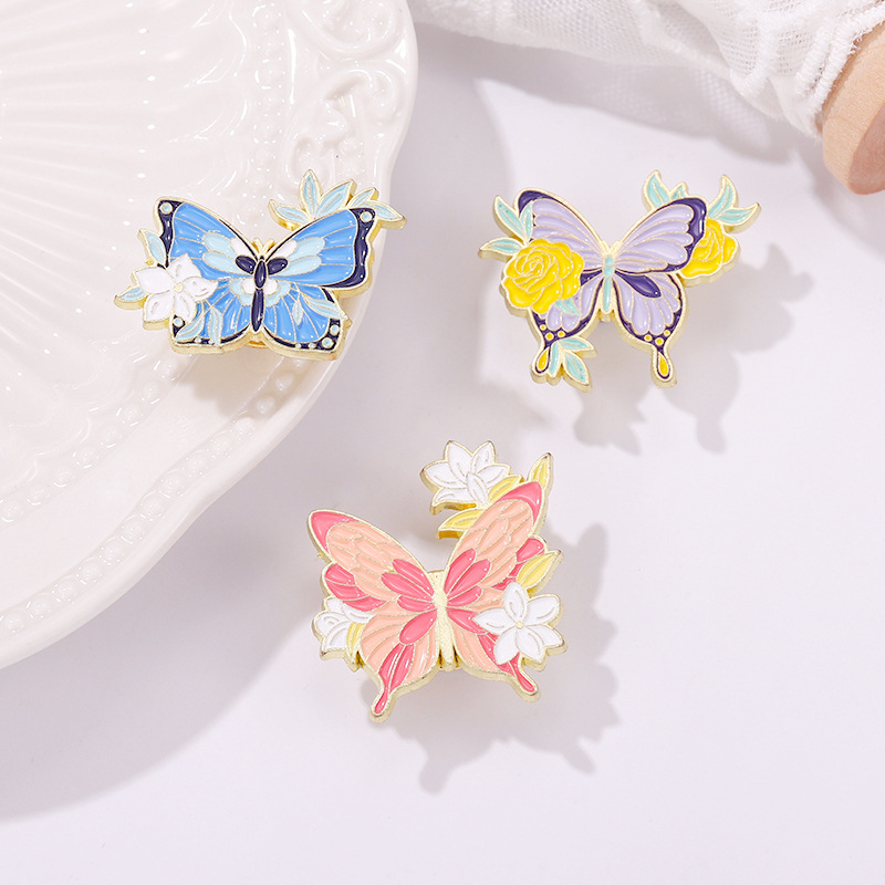 5g Weight Brooches Classification Daily Occasion Alloy Material Butterfly Pattern Women'S Gender Plating Design Fashion Style Fashion Pin Butterfly Alloy Plating Women'S Brooches 4