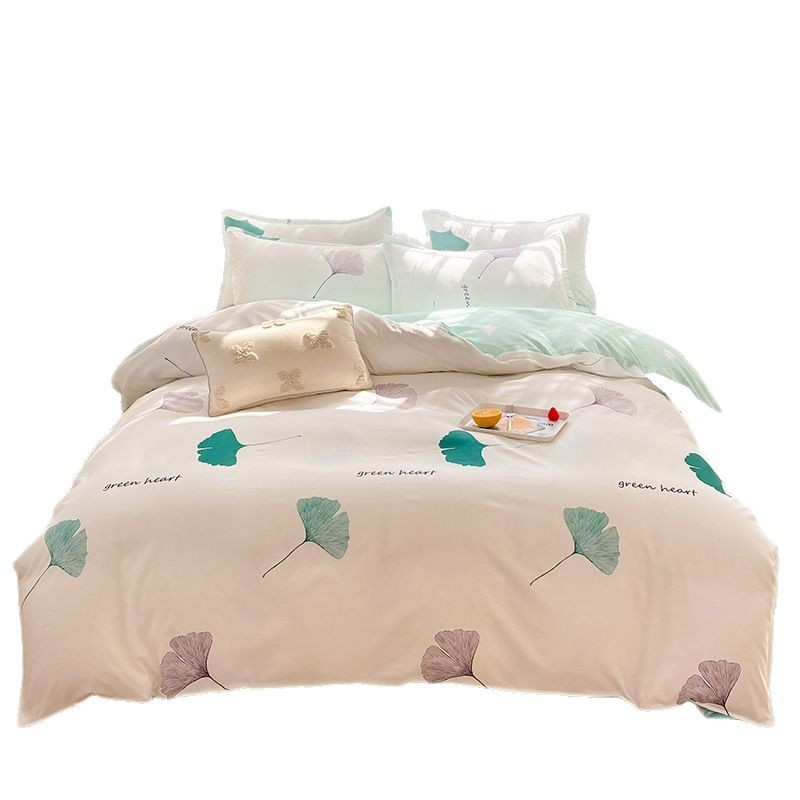 Simple Style Eight-piece Bed Quilt Cover Student Dormitory Full suit Bed Sheet Six-piece Quilt Pillow Household Double