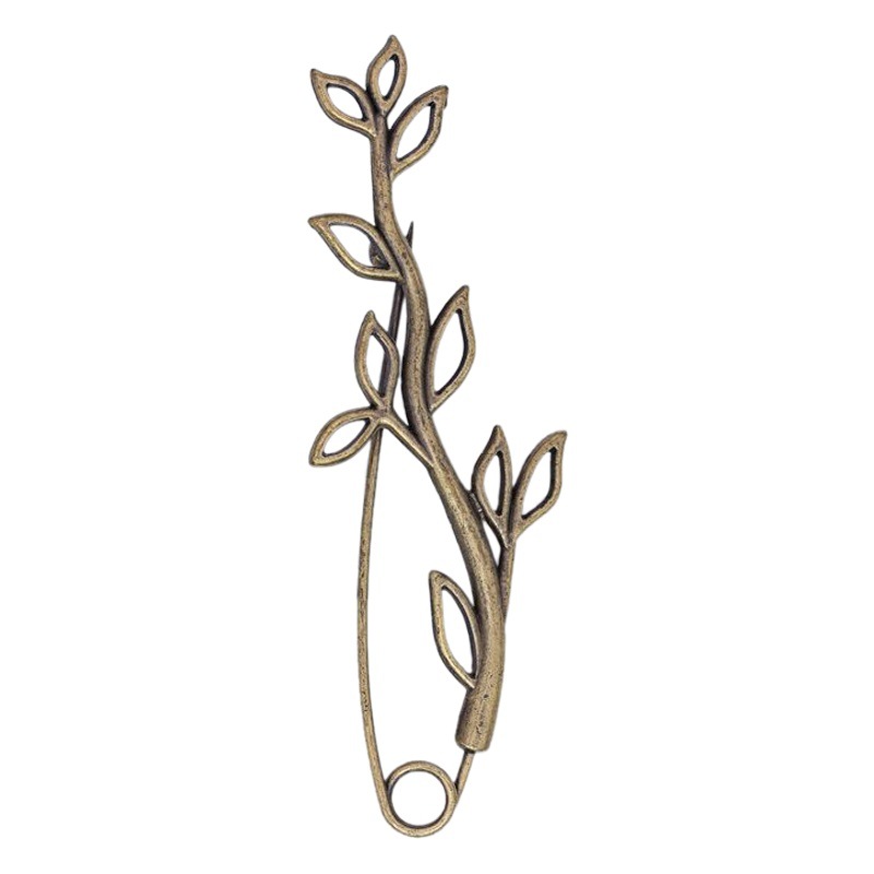 Comercio exterior Amazon Venta caliente vintage rama hoja grande pin bufanda chal broche antideslizante hebilla sombrero decoraciones