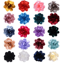 手工diy布花朵服装箱包帽子鞋花头花辅料配件花 7cm高亮绸缎卷花