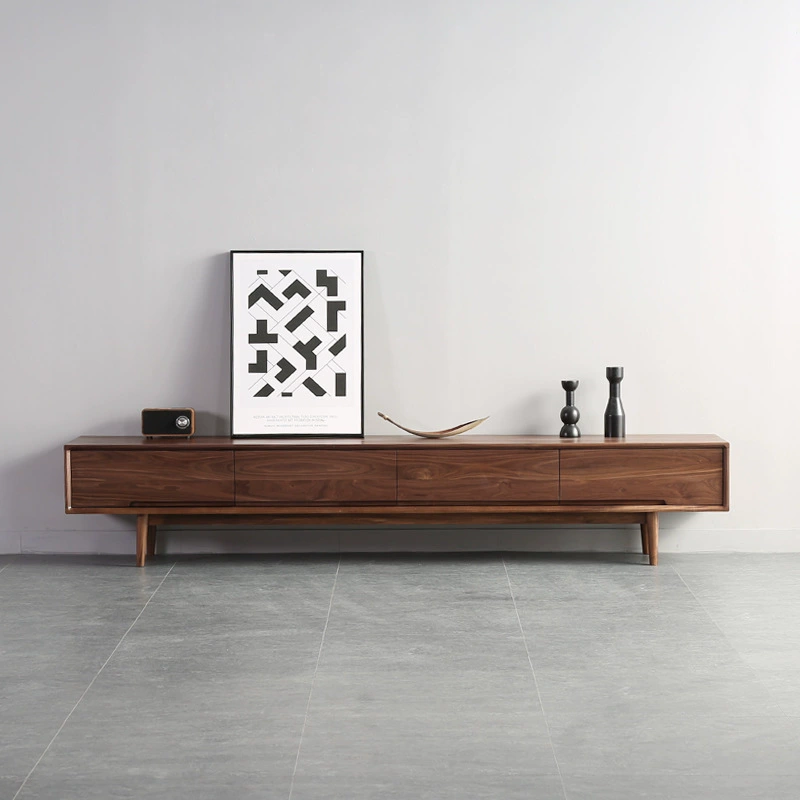 Шкаф под телевизор из цельного дерева простой современный журнальный столик для маленькой квартиры комбинация черного ореха белый дуб шкафчик в наличии