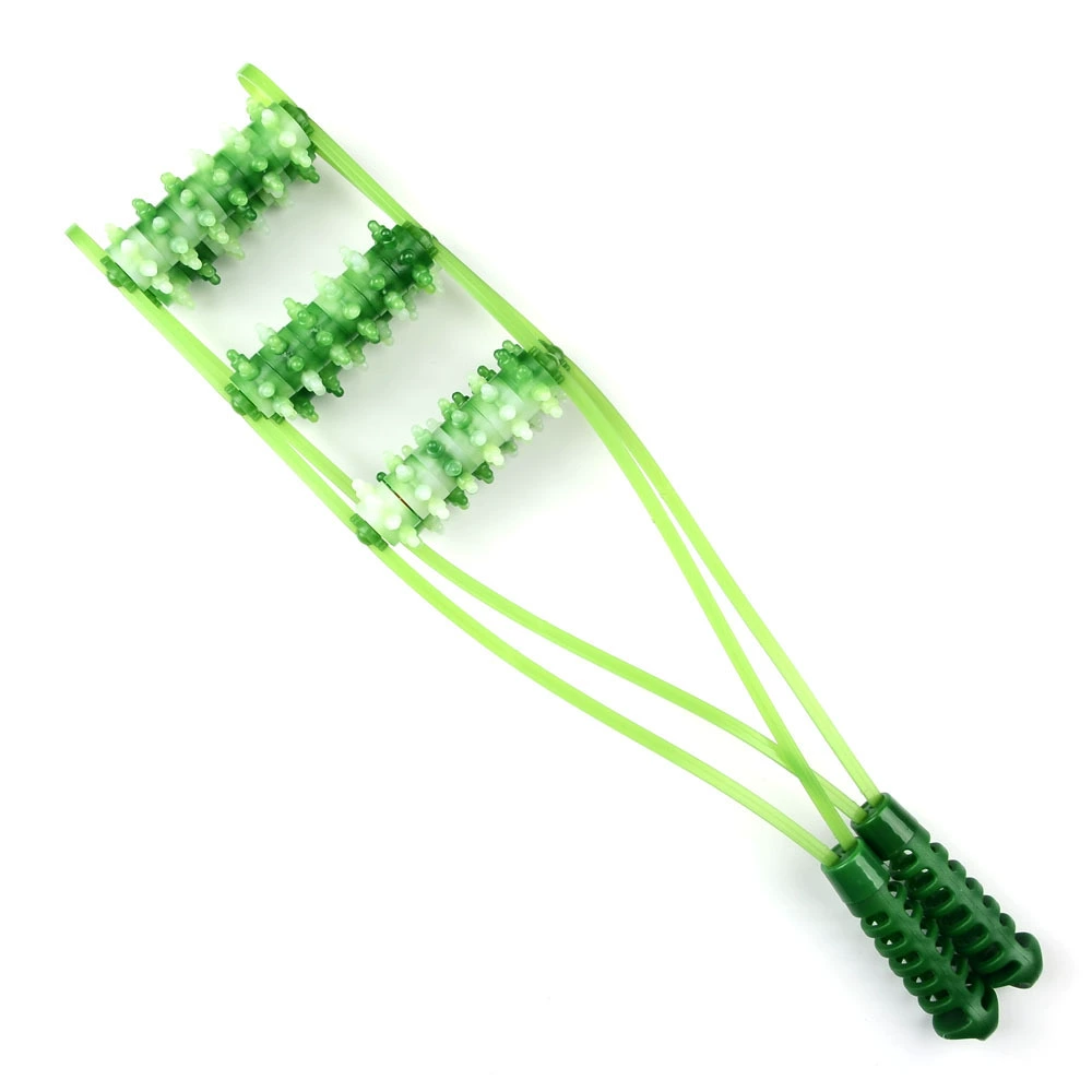 Back massage roller bar, 50 cm, multi-wheel 2–6 rows, green/yellow/blue